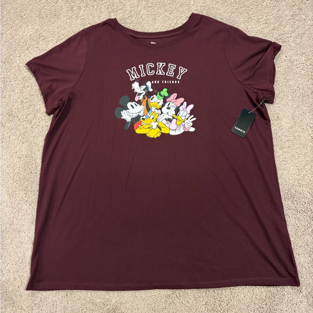 Torrid Disney Mickey & Friends Fab Five Women’s Plus Size 2X T-Shirt NWT $40